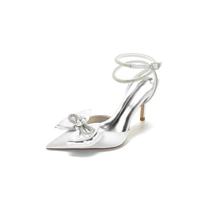 Pointed Toe Heels with Ribbon Bow