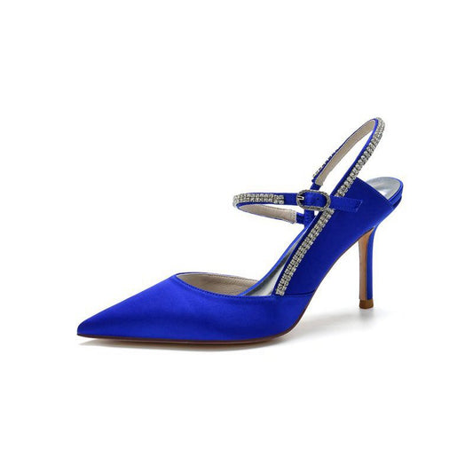 Pointed Toe Stiletto Heel with Crystal Strap