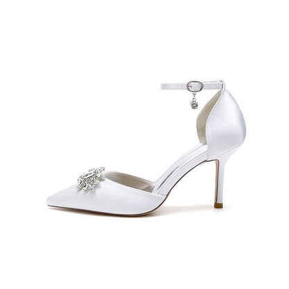 Pointed Toe with Rhinestone Flower