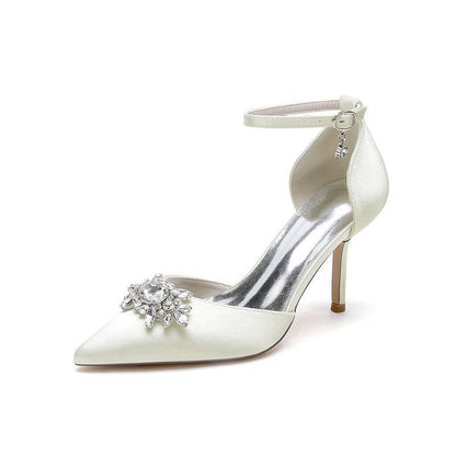 Pointed Toe with Rhinestone Flower
