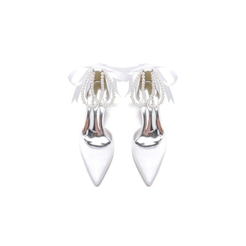 Pointed Toe Party Shoes with Ribbon Tie