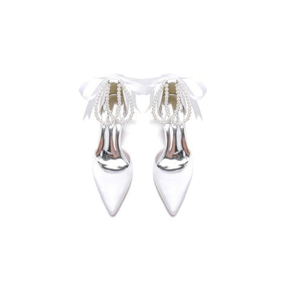 Pointed Toe Party Shoes with Ribbon Tie