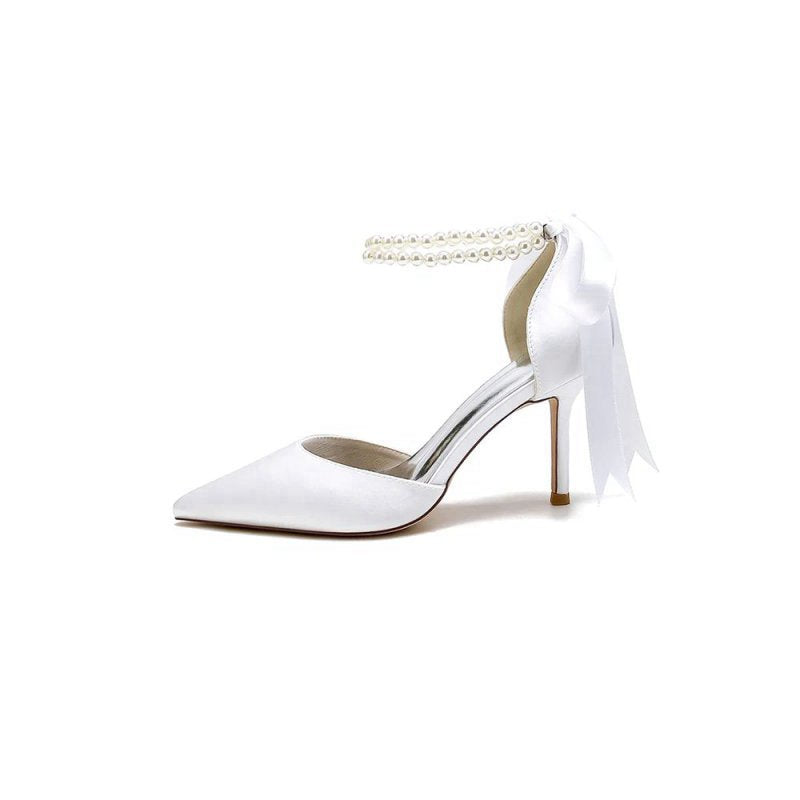 Pointed Toe Party Shoes with Ribbon Tie