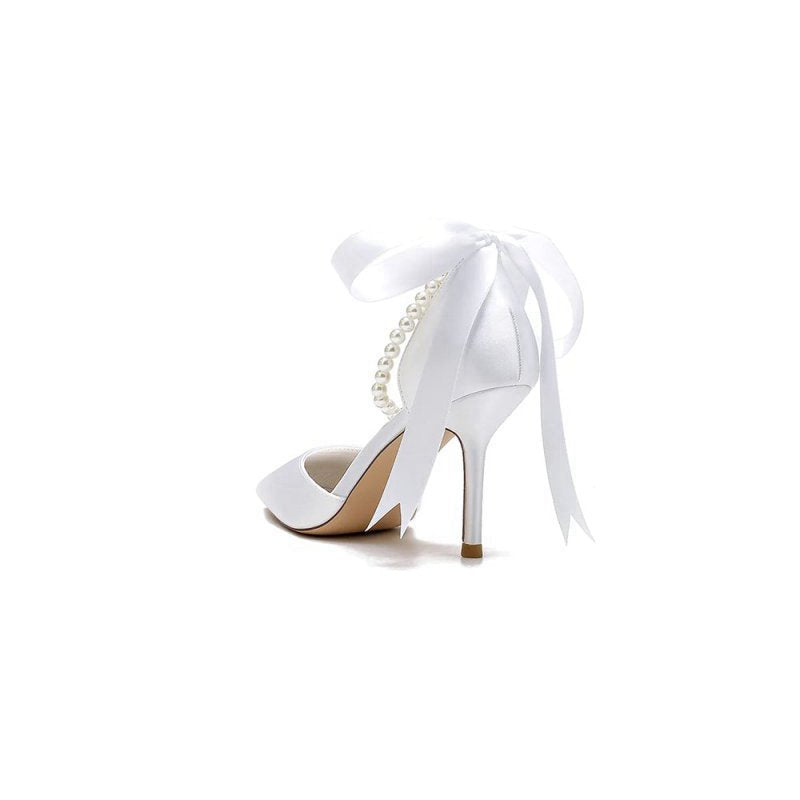 Pointed Toe Party Shoes with Ribbon Tie
