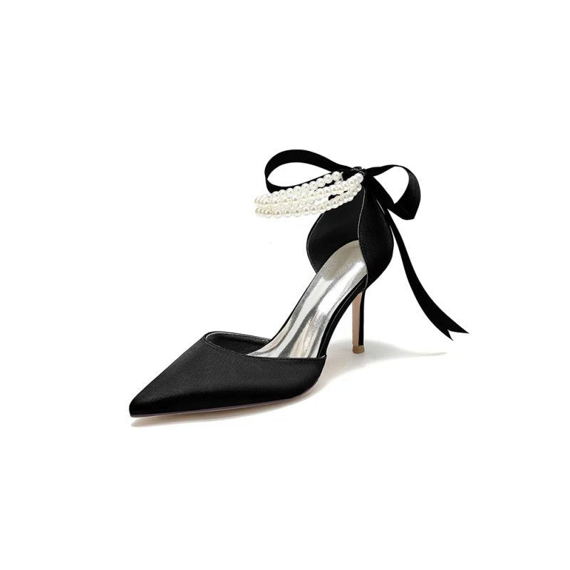 Pointed Toe Party Shoes with Ribbon Tie