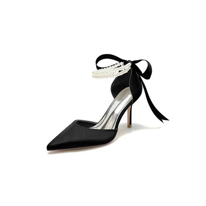 Pointed Toe Party Shoes with Ribbon Tie