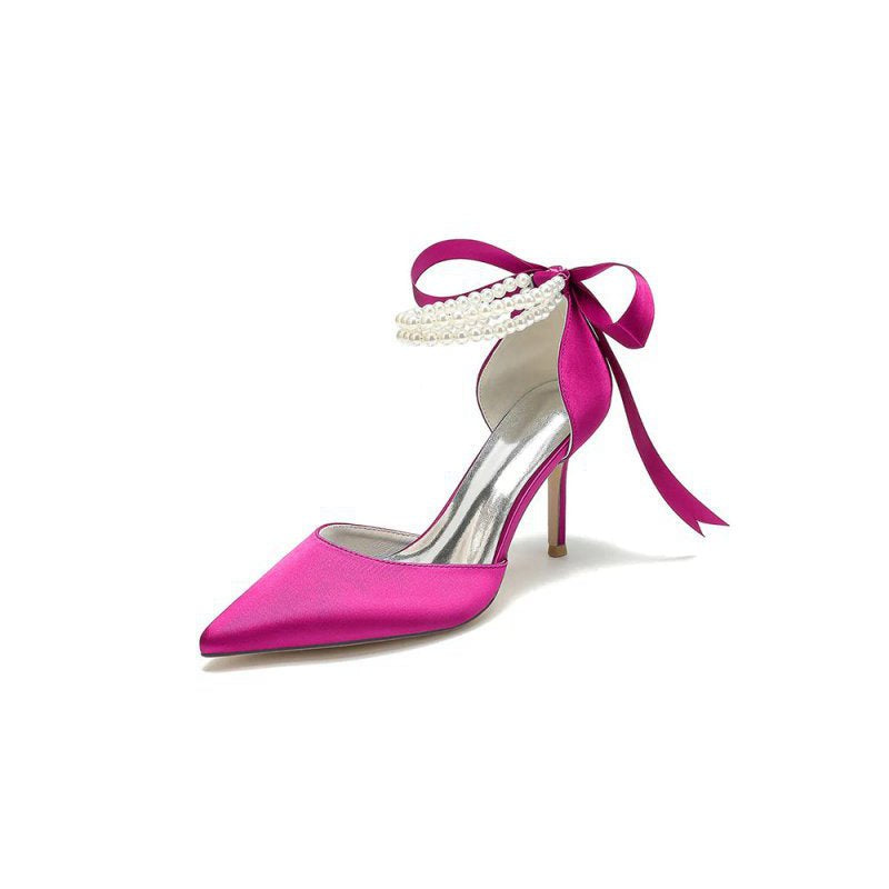 Pointed Toe Party Shoes with Ribbon Tie