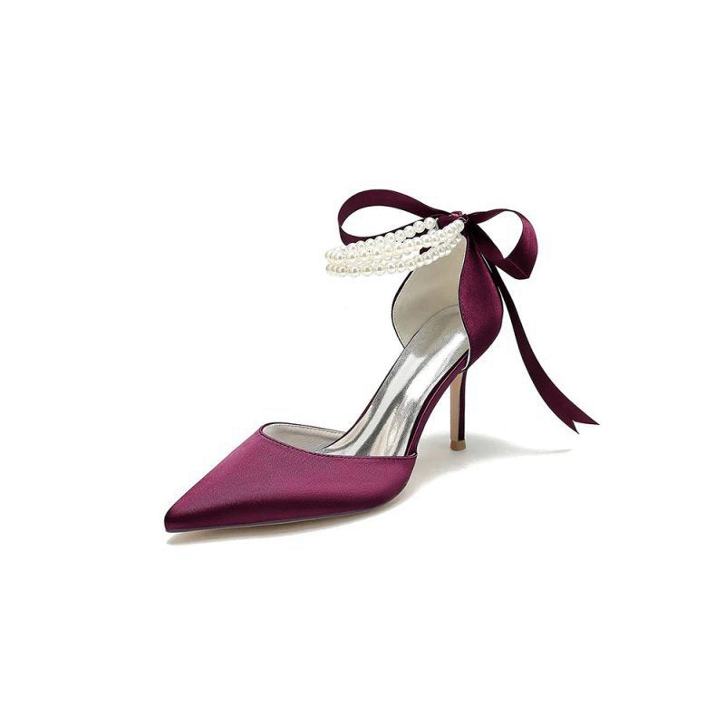 Pointed Toe Party Shoes with Ribbon Tie