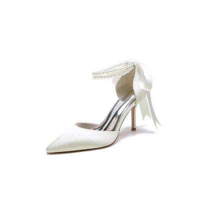Pointed Toe Party Shoes with Ribbon Tie