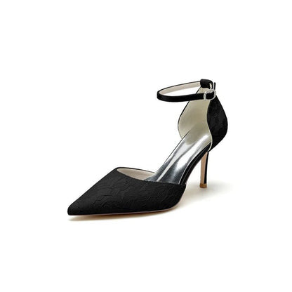 Pointed Toe Bridal Heels with Ankle Strap