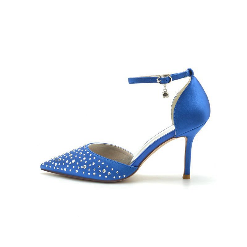 Pointed Toe High Heels with Ankle Strap