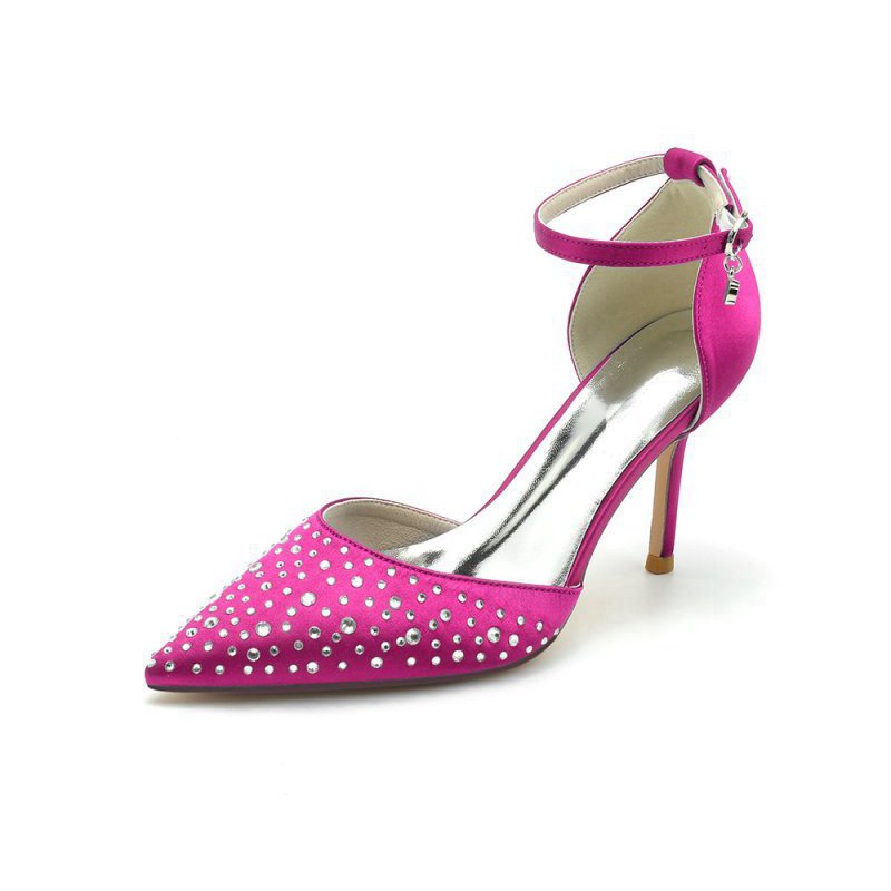 Pointed Toe High Heels with Ankle Strap