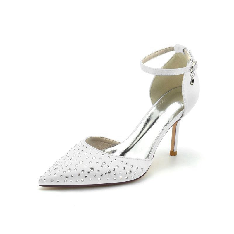 Pointed Toe High Heels with Ankle Strap