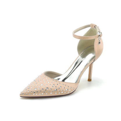 Pointed Toe High Heels with Ankle Strap
