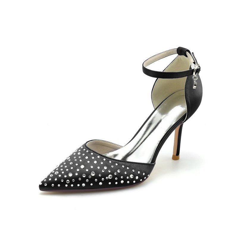 Pointed Toe High Heels with Ankle Strap