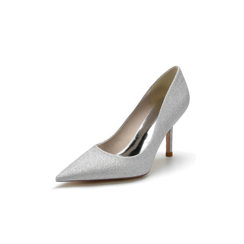 Simple Shallow Toe Sequined High Heels