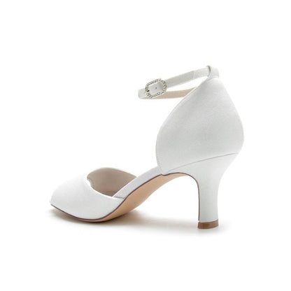 Glitter Crystal Peep Toe Chunky Heels