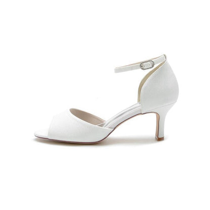 Glitter Crystal Peep Toe Chunky Heels