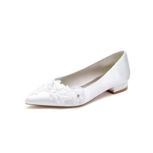 Pointed Toe Low Heels with Lace