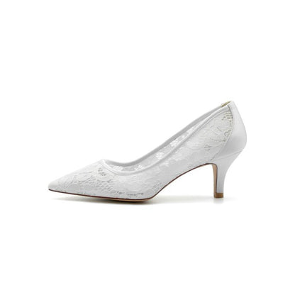 Sexy Pointed Toe High Heels with Lace Mesh Hollow Out
