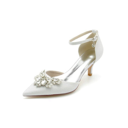Stiletto Heel Glitter Crystal Wedding Shoes with Rhinestone