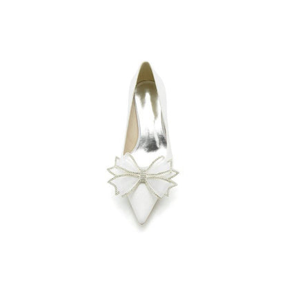 Crystal Stiletto Heel Wedding Shoes with Bow