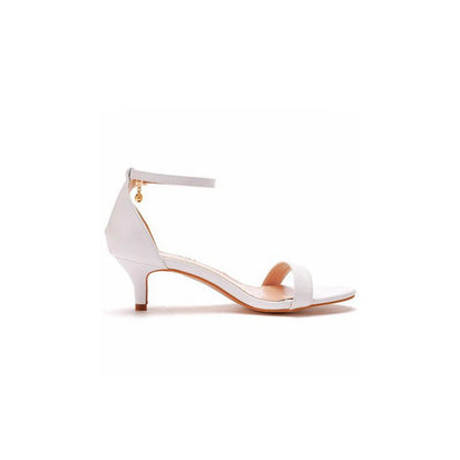 Open Toe Ankle Strap Wedding Kitten Heels
