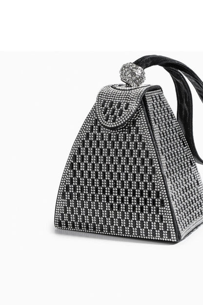 Crystal Gold Pyramid Handbag