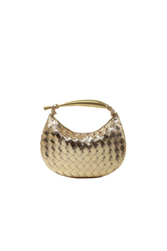 Women's Woven Dumpling Clutch Bag