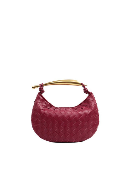 Women's Woven Dumpling Clutch Bag