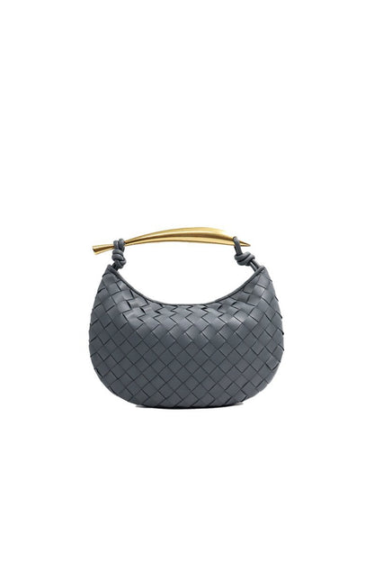 Women's Woven Dumpling Clutch Bag