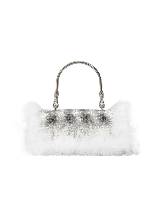 Women's Furry Rhionestones Evening Clutch Bags