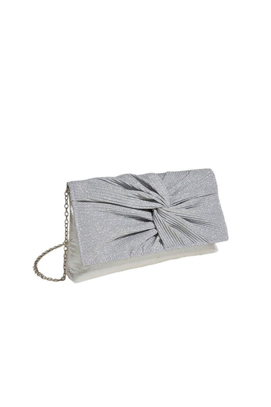 Women's Ruched Glitter Flap Evening Clutch Bags