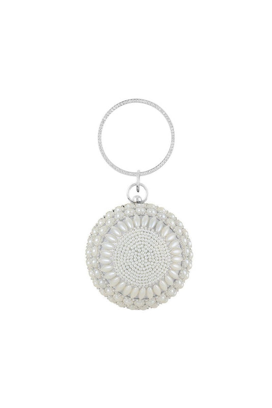 Women's Round Beaded Evening Clutch Bag