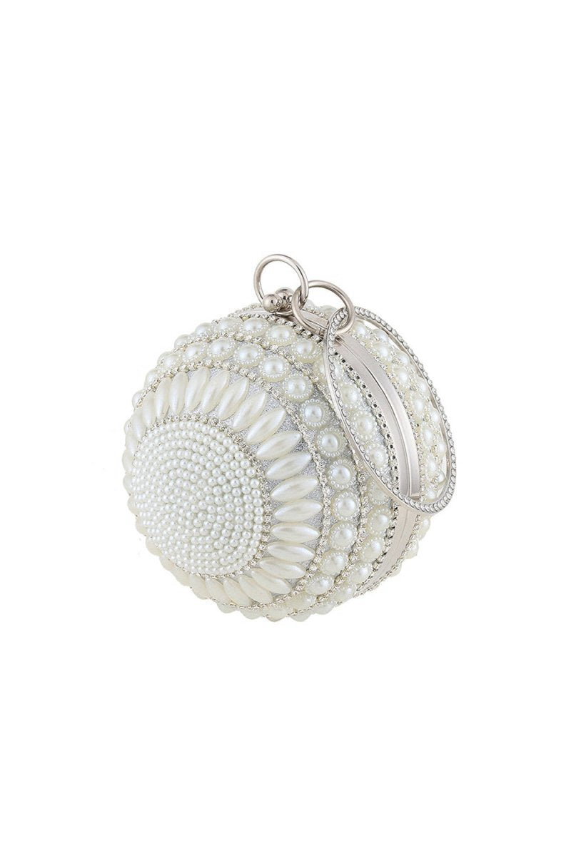 Women's Round Beaded Evening Clutch Bag