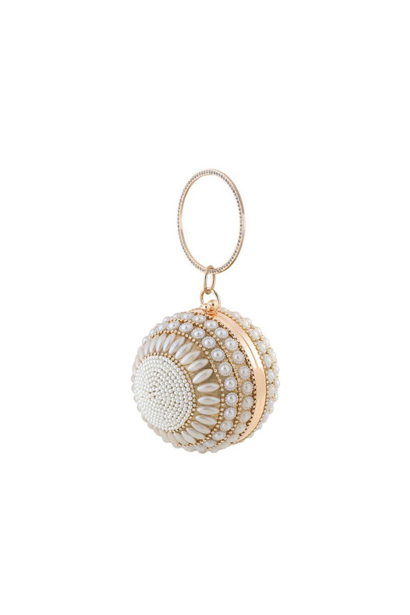 Women's Round Beaded Evening Clutch Bag