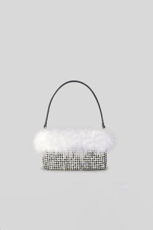 Women's Feather Rhinestones Evening Bagutte Bags