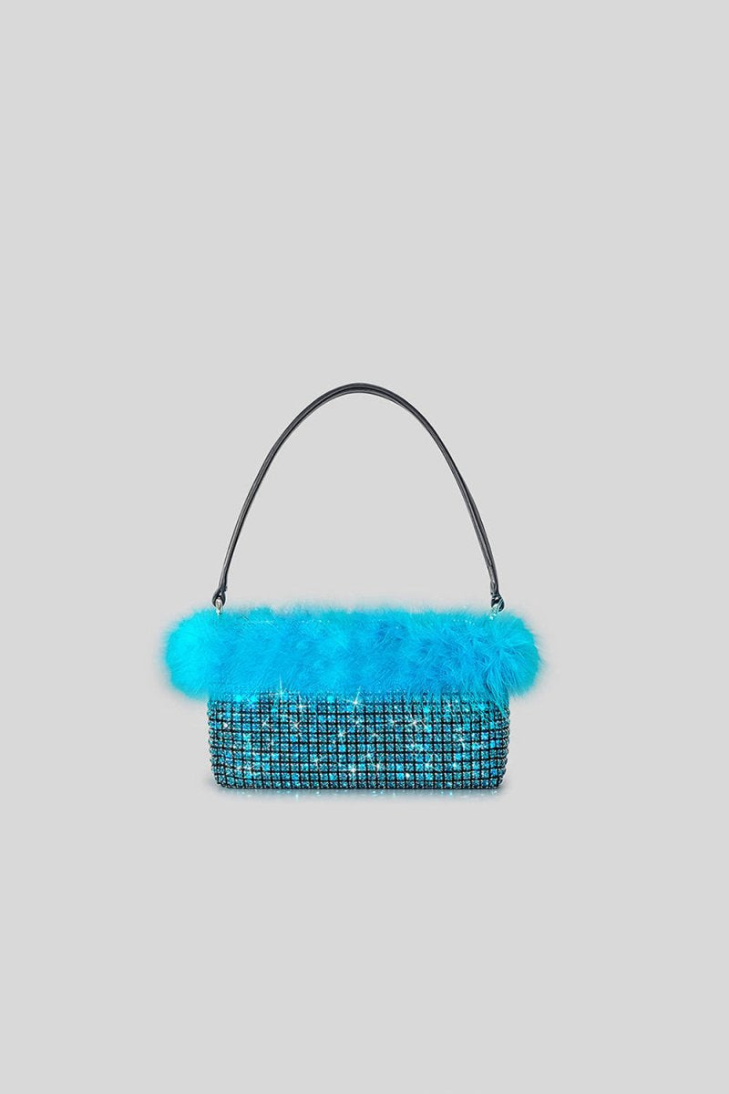 Women's Feather Rhinestones Evening Bagutte Bags