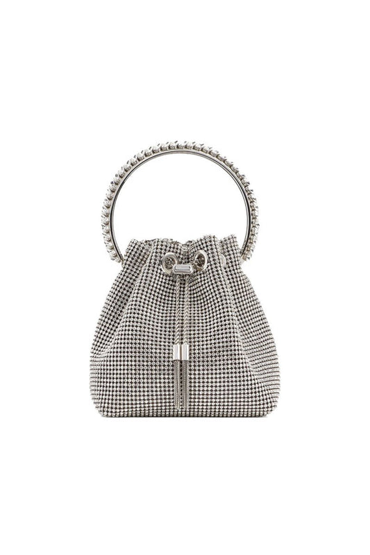 Women's Small Rhinestone Clutch Bucket Bags