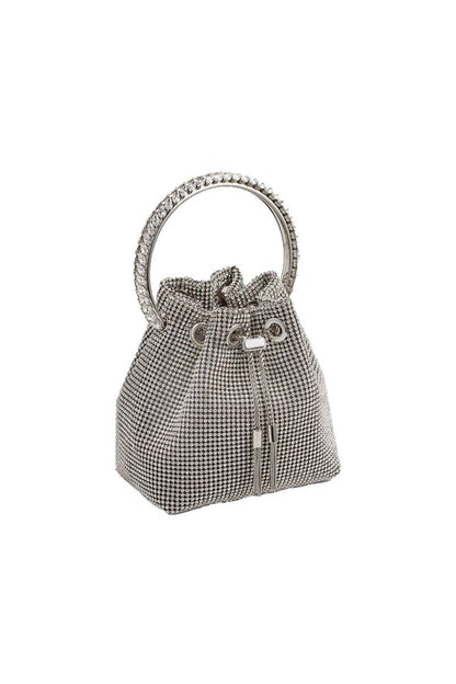 Women's Small Rhinestone Clutch Bucket Bags