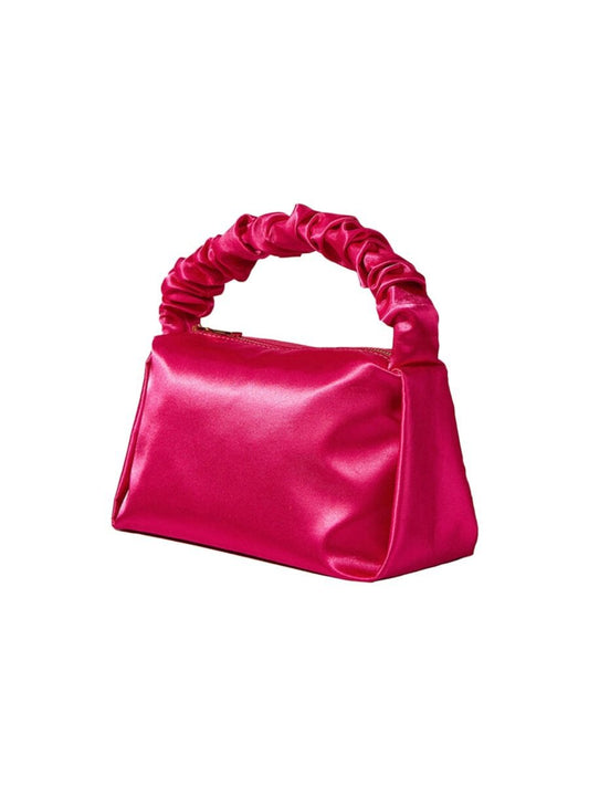 Women's Hot Pink Slouchy Handle Clutch Bags in Satin