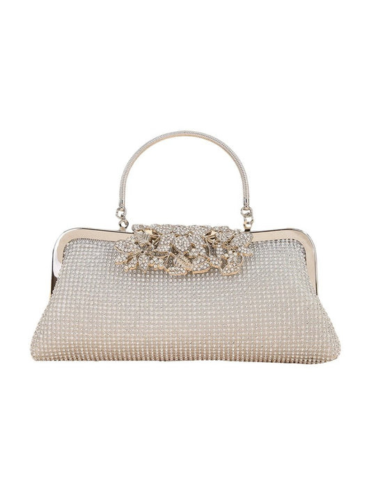 Women's Flower Rhinestones Top Handle Evening Clutch Bags