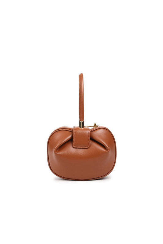 Women's Knotted Cherry Top Handle Clutch in Genuine Leather