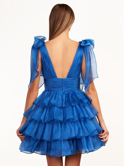 Trendy A-line Tie Homecoming Dresses with Bow
