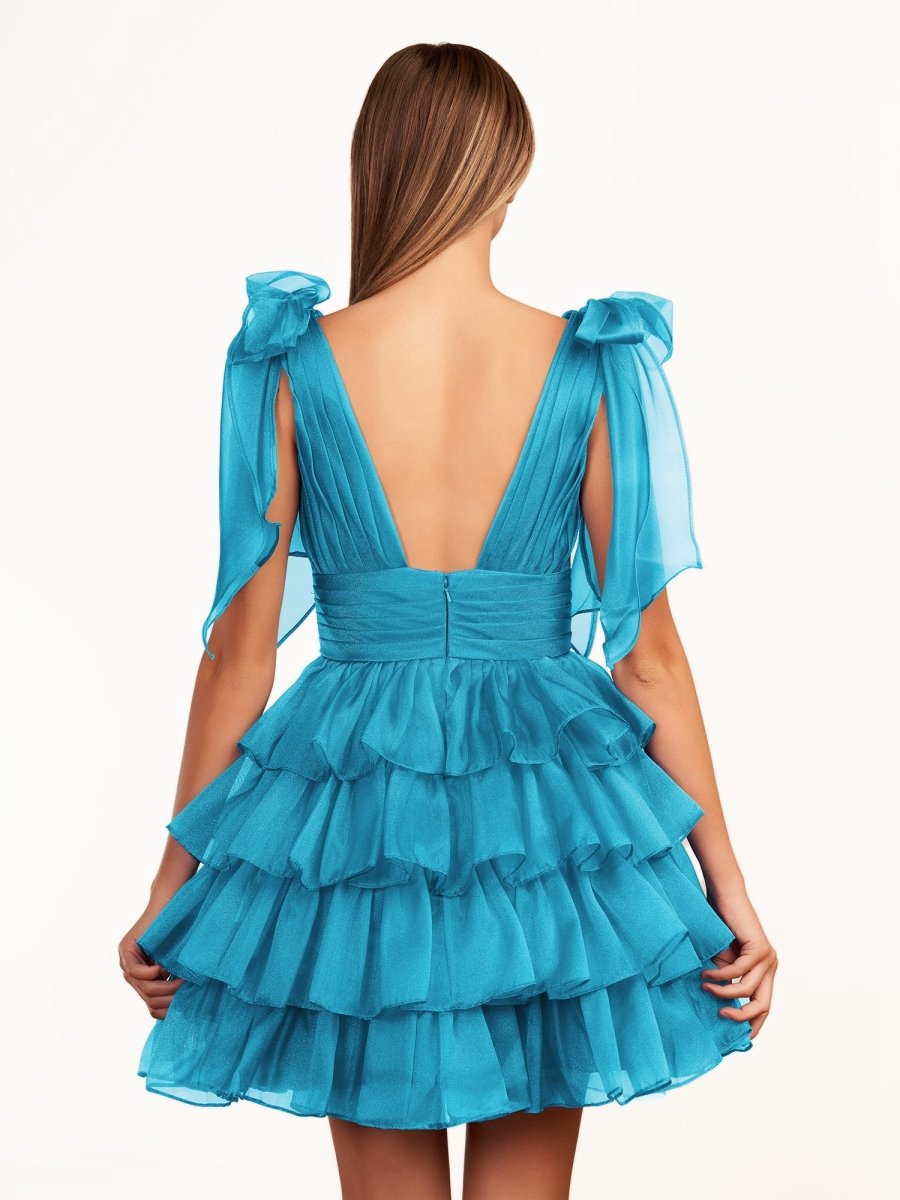 Trendy A-line Tie Homecoming Dresses with Bow