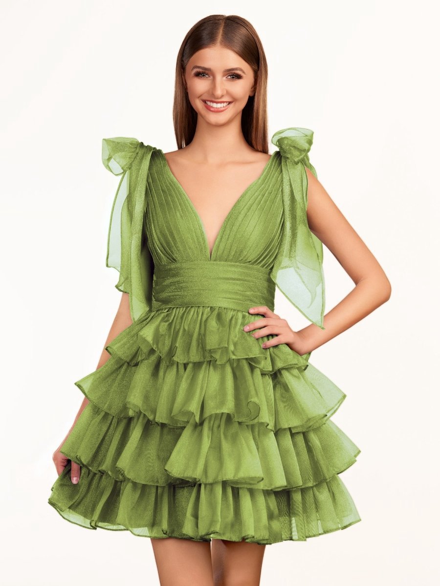 Trendy A-line Tie Homecoming Dresses with Bow