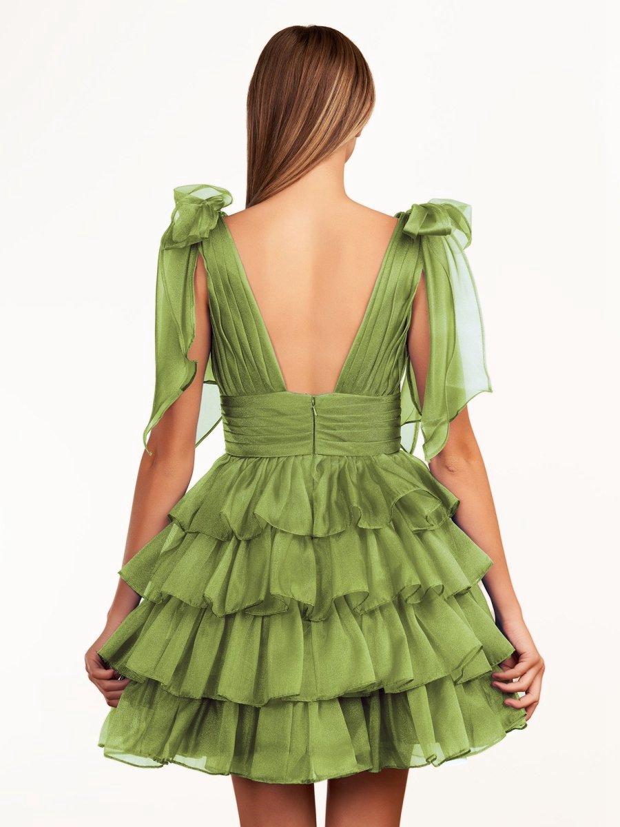 Trendy A-line Tie Homecoming Dresses with Bow