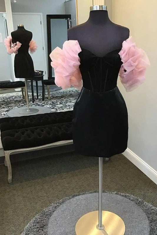 Off the Shoulder Velvet Tight Homecoming Dresses