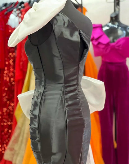 One Shoulder Tight Homecoming Dresses with Bows