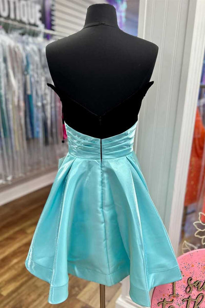 Strapless Velvet Homecoming Dresses with Train